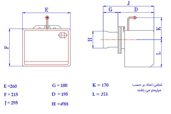 ابعاد مشعل گازی PMN1-PGO-111