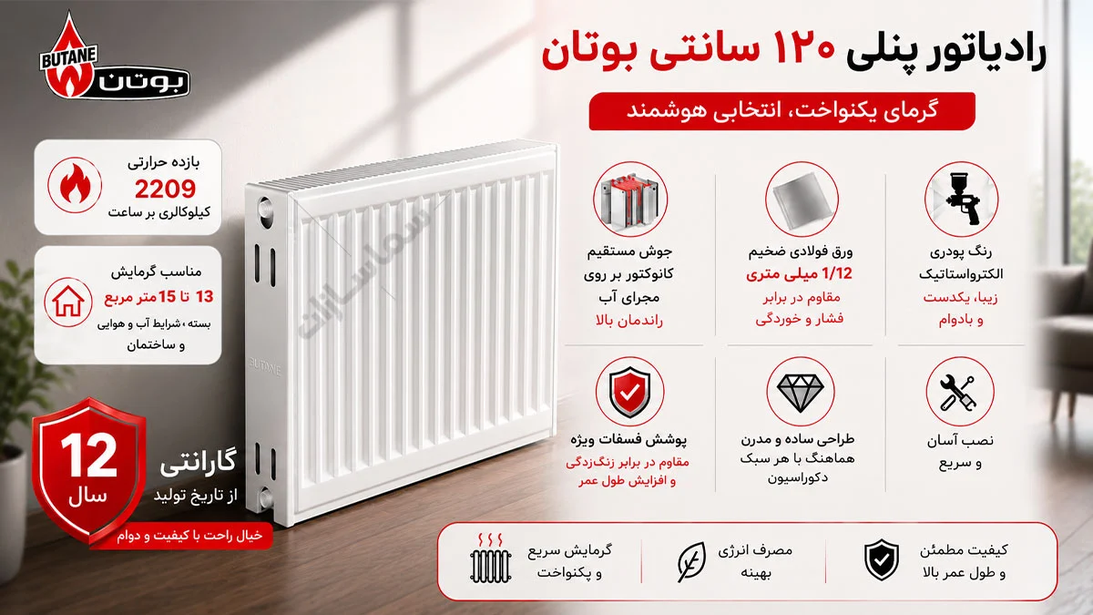 رادیاتور پنلی بوتان ۱۲۰