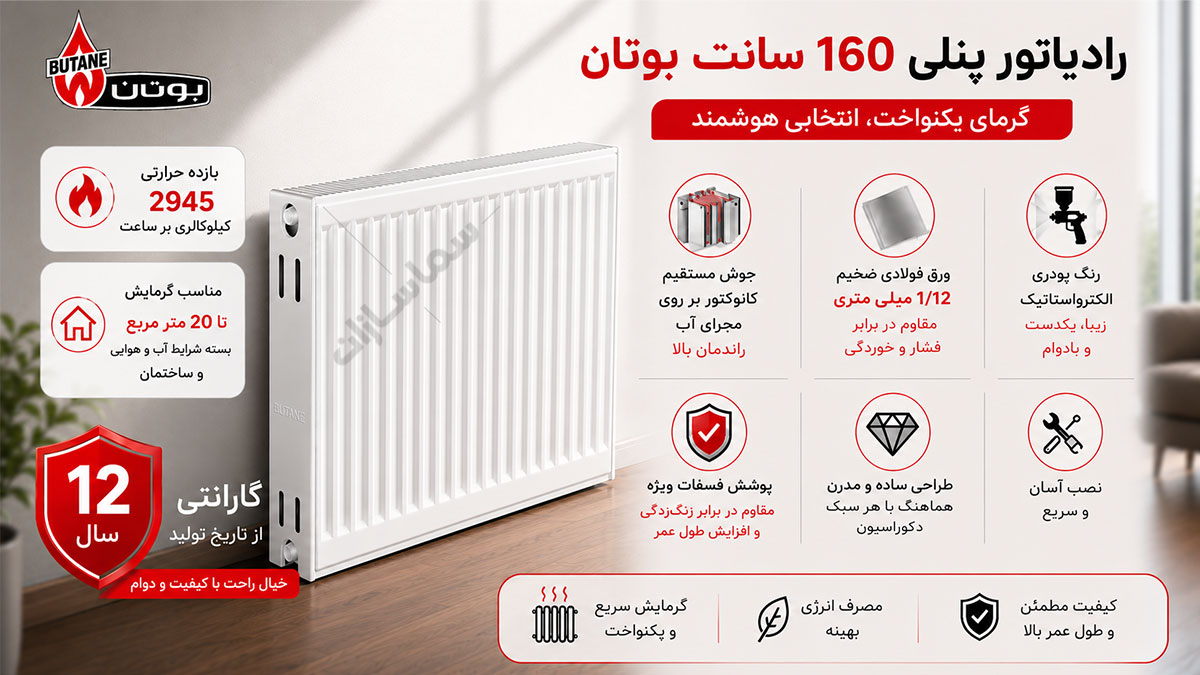 رادیاتور پنلی بوتان 160